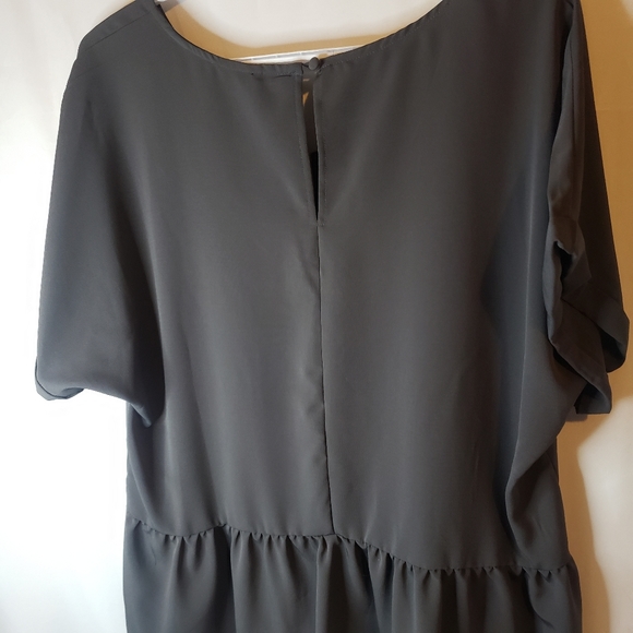 Bobeau xl charcoal grey peplum blouse - Picture 8 of 12